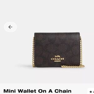 Coach Mini Brown & Black Wallet on Gold Chain *** Like New ***